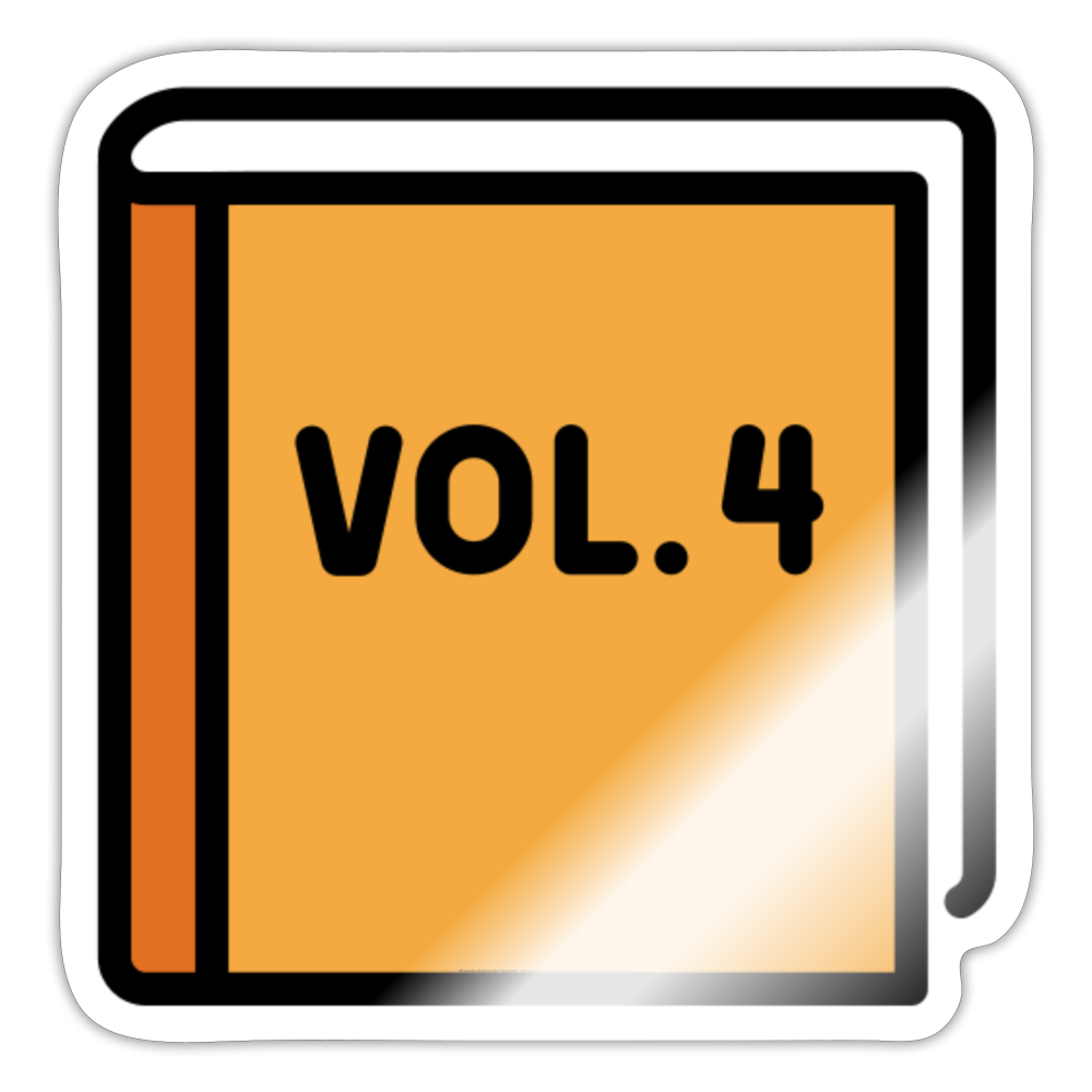 Orange Book Moji Sticker - Emoji.Express - white glossy