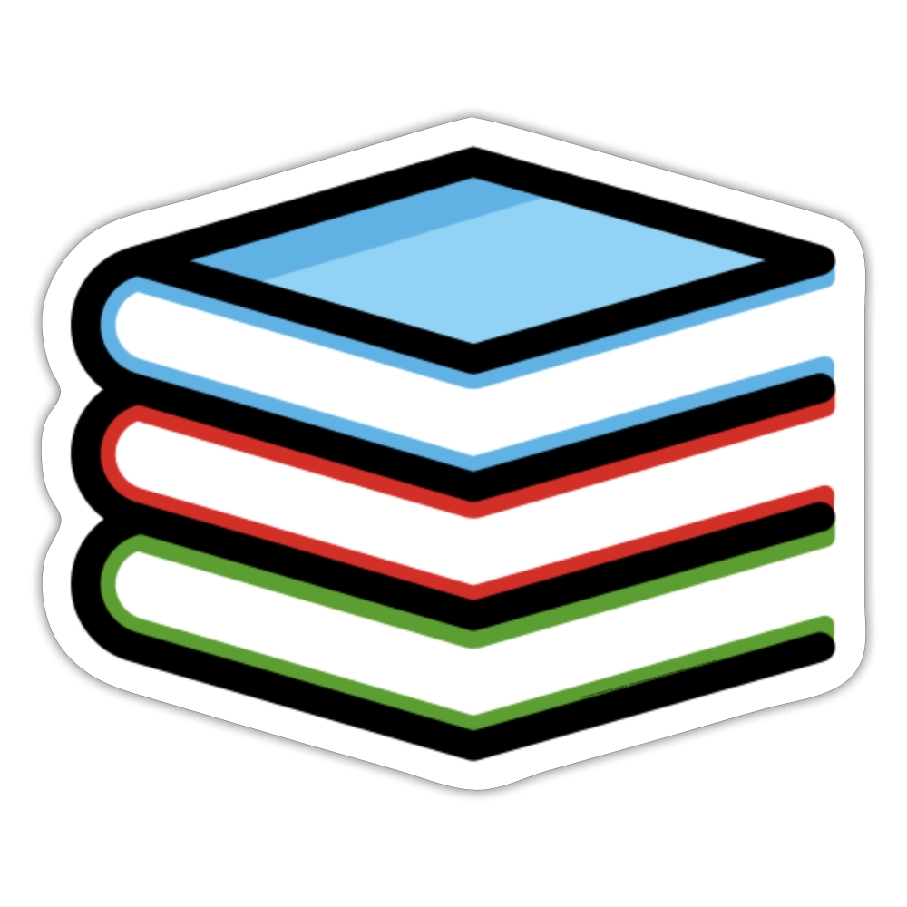 Books Moji Sticker - Emoji.Express - white matte