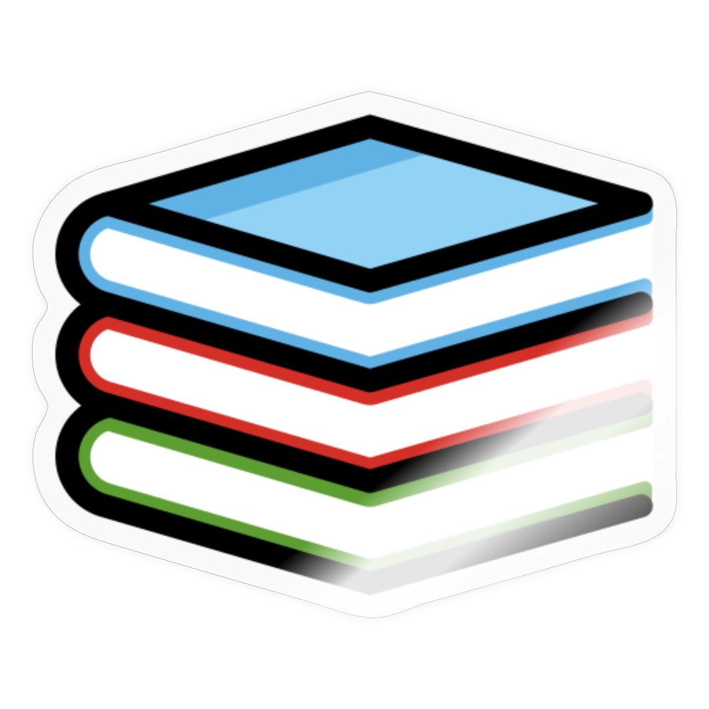 Books Moji Sticker - Emoji.Express - transparent glossy