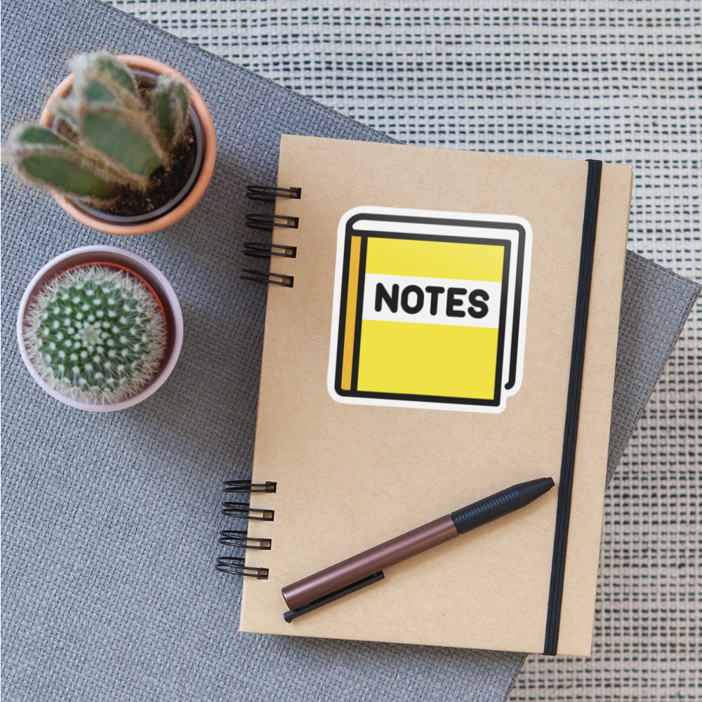 Notebook with Decorative Cover Moji Sticker - Emoji.Express - white matte