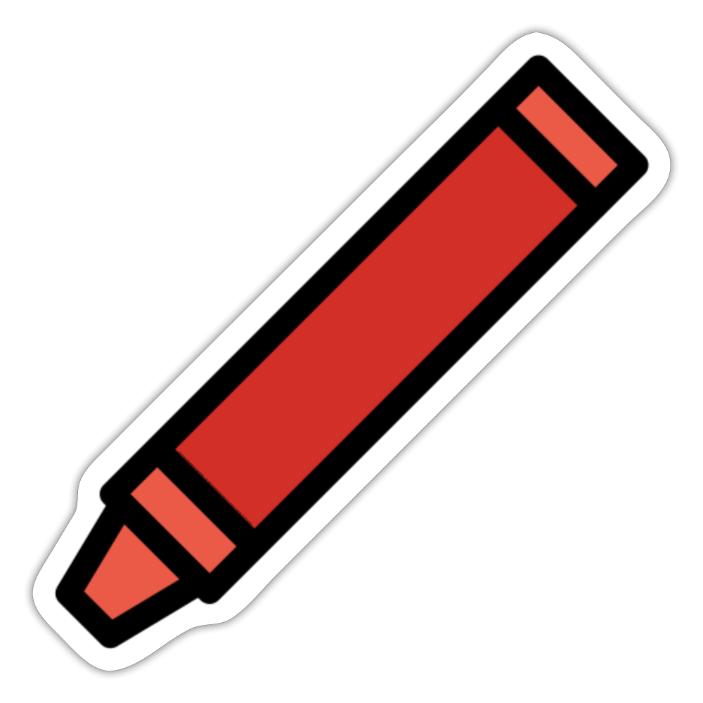 Crayon Moji Sticker - Emoji.Express - white glossy