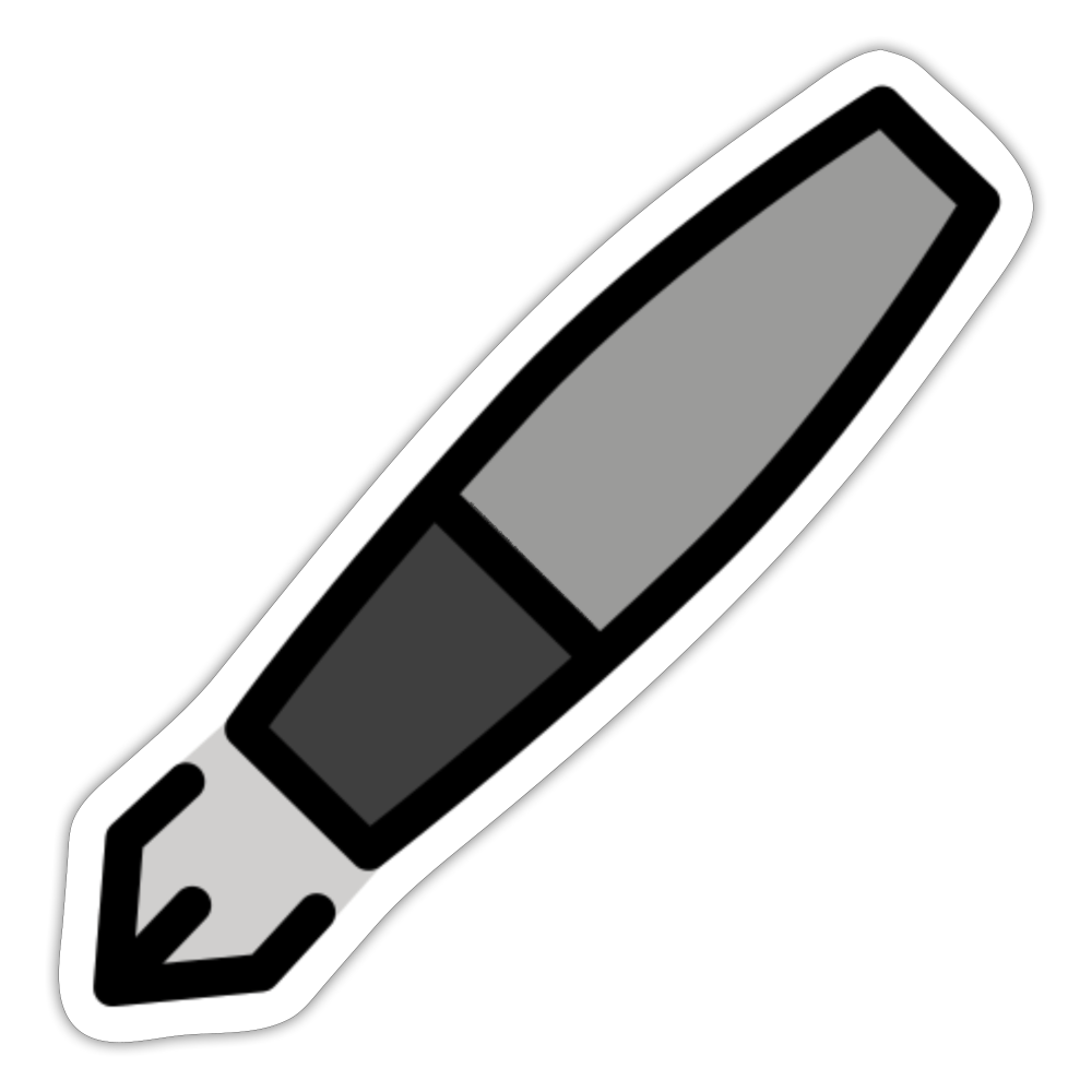 Fountain Pen Moji Sticker - Emoji.Express - white glossy