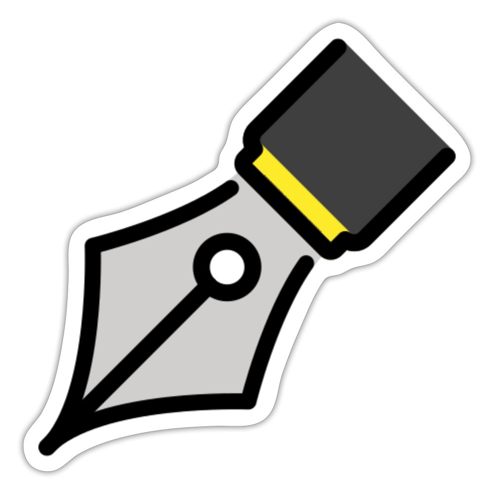 Black Nib Moji Sticker - Emoji.Express - white matte