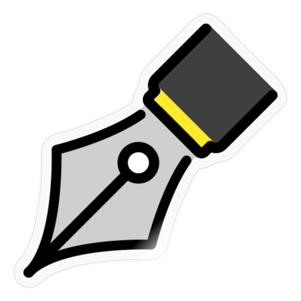 Black Nib Moji Sticker - Emoji.Express - transparent glossy