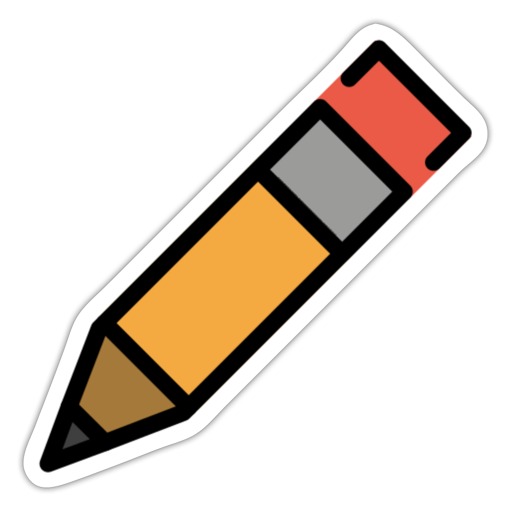 Pencil Moji Sticker - Emoji.Express - white matte