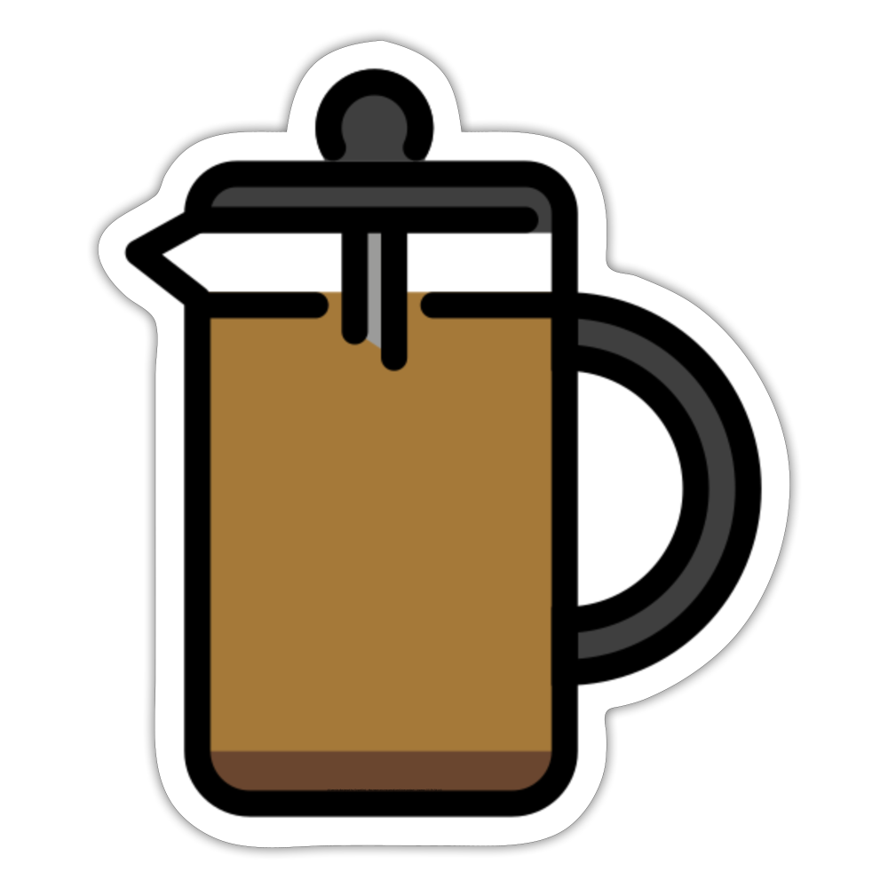 French Press Moji Sticker - Emoji.Express - white matte