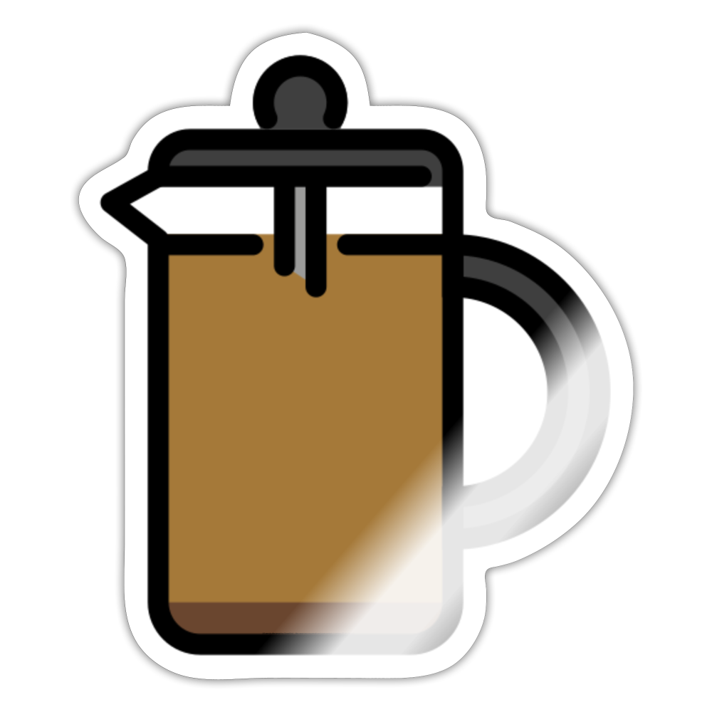 French Press Moji Sticker - Emoji.Express - white glossy