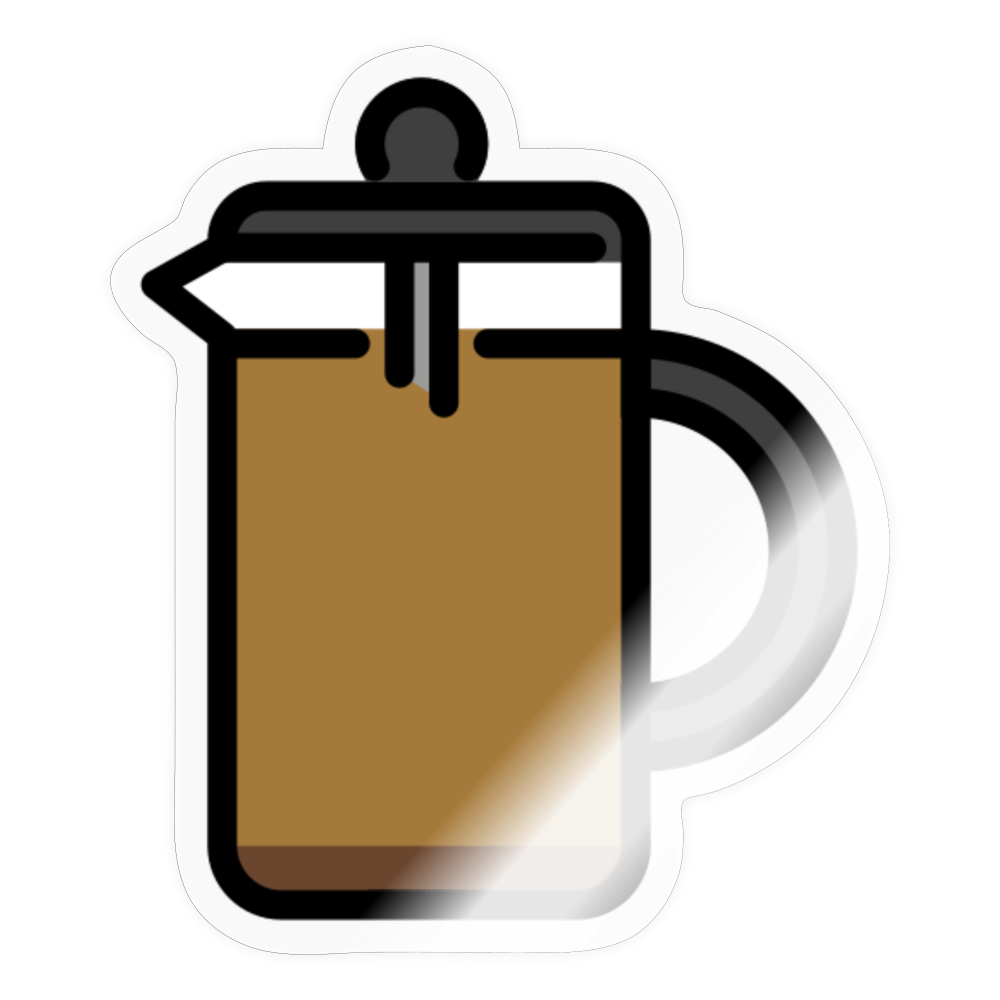 French Press Moji Sticker - Emoji.Express - transparent glossy