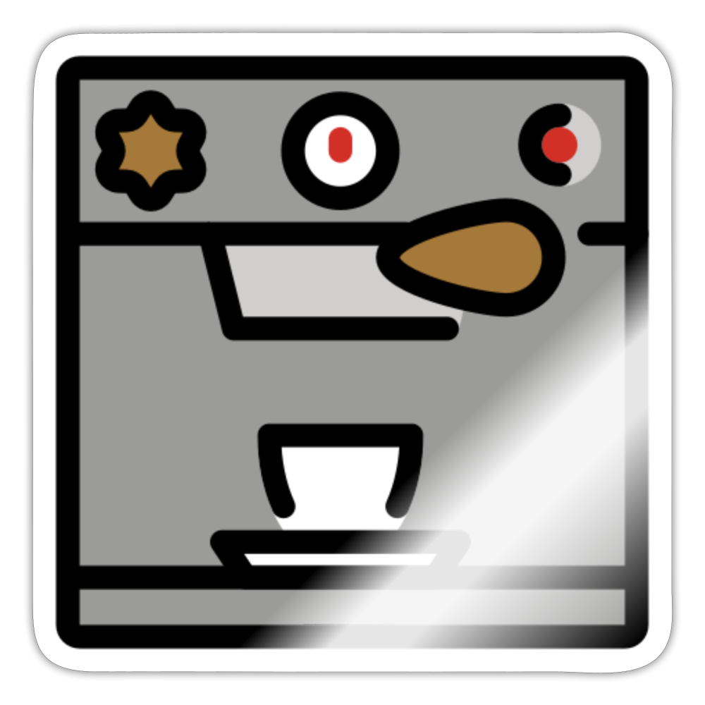 Espresso Machine Moji Sticker - Emoji.Express - white glossy
