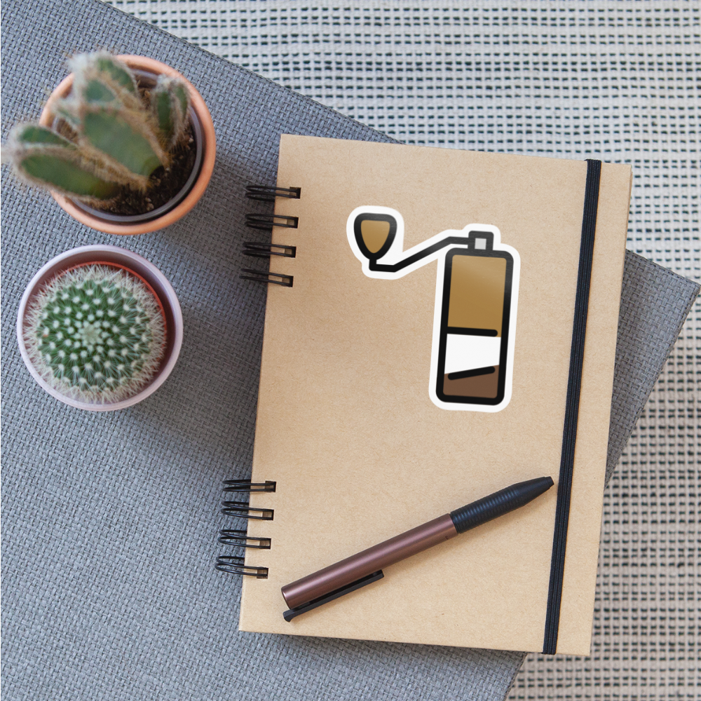 Coffee Grinder Moji Sticker - Emoji.Express - white glossy