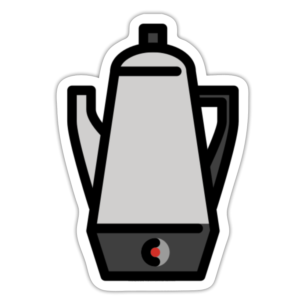 Electric Coffee Maker Moji Sticker - Emoji.Express - white matte