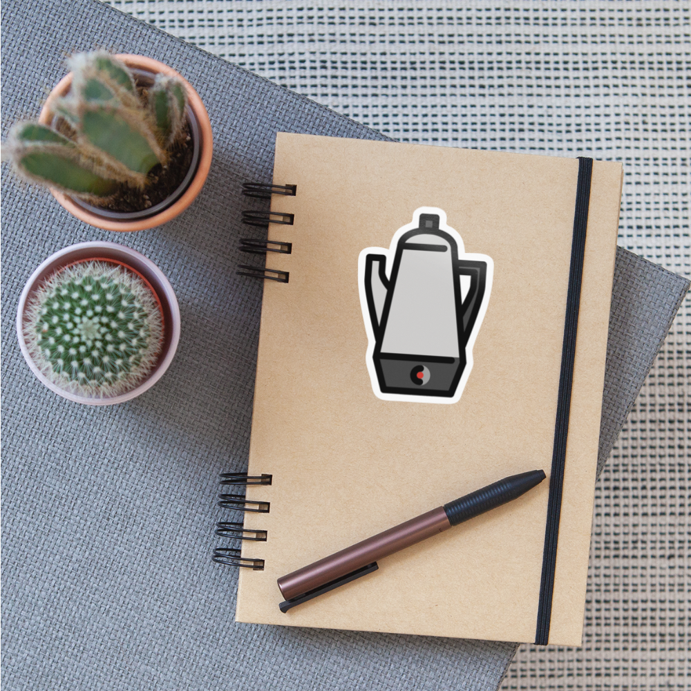 Electric Coffee Maker Moji Sticker - Emoji.Express - white glossy
