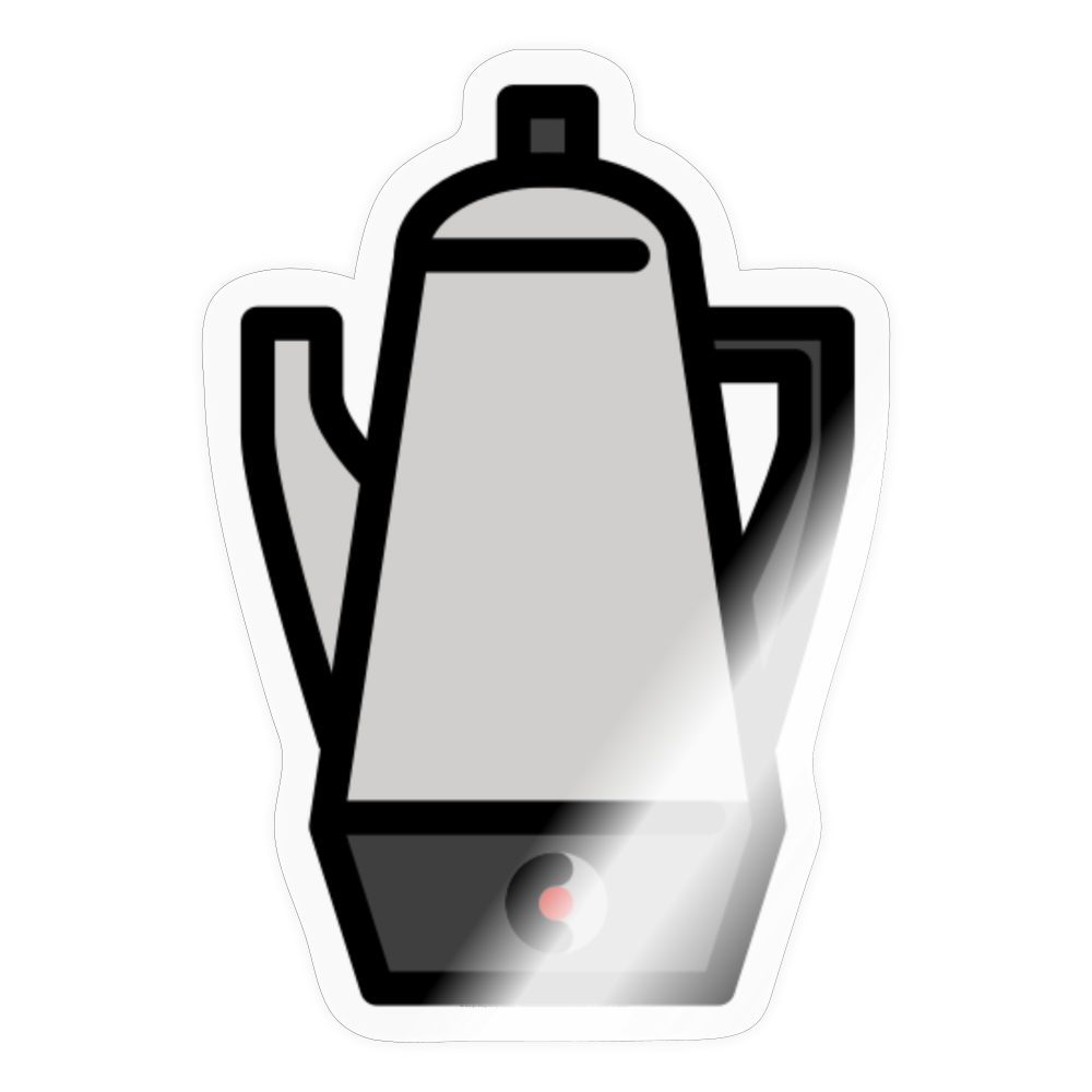 Electric Coffee Maker Moji Sticker - Emoji.Express - transparent glossy