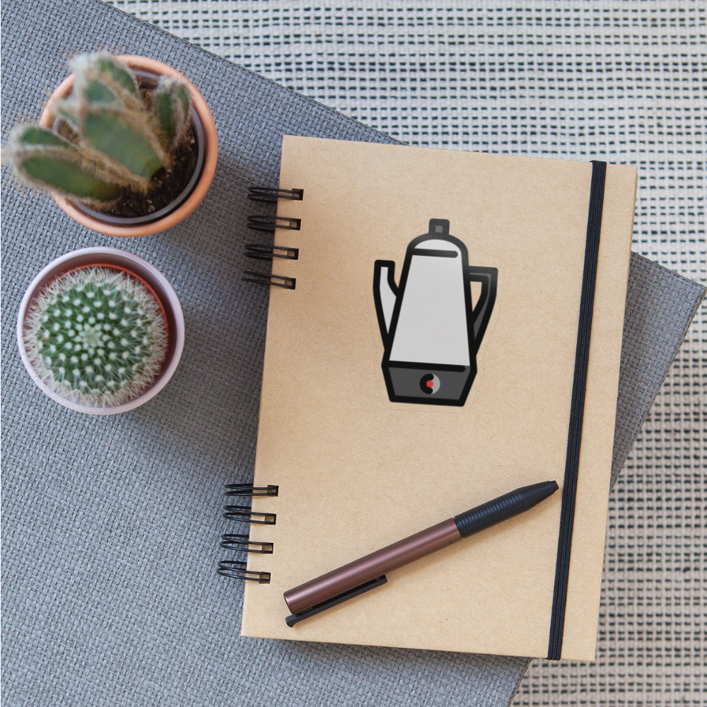Electric Coffee Maker Moji Sticker - Emoji.Express - transparent glossy