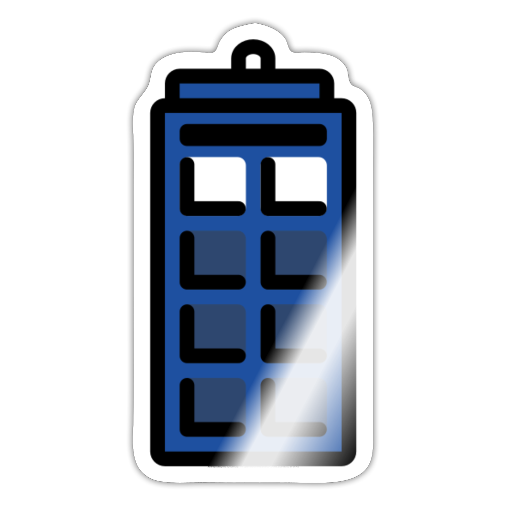 Tardis Moji Sticker - Emoji.Express - white glossy