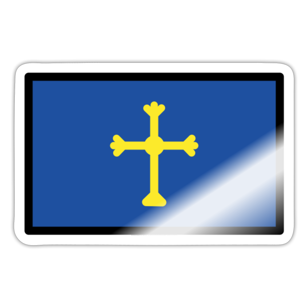 Asturian Flag Moji Sticker - Emoji.Express - white glossy