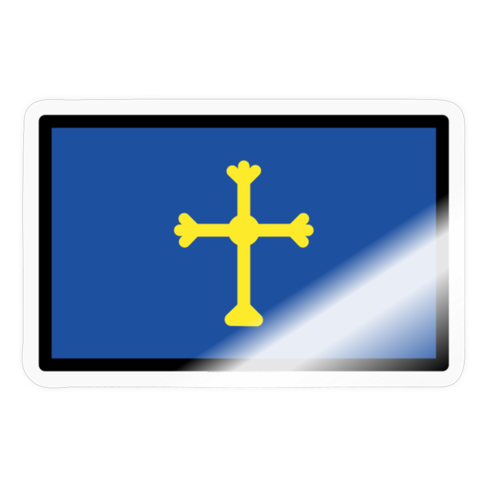 Asturian Flag Moji Sticker - Emoji.Express - transparent glossy