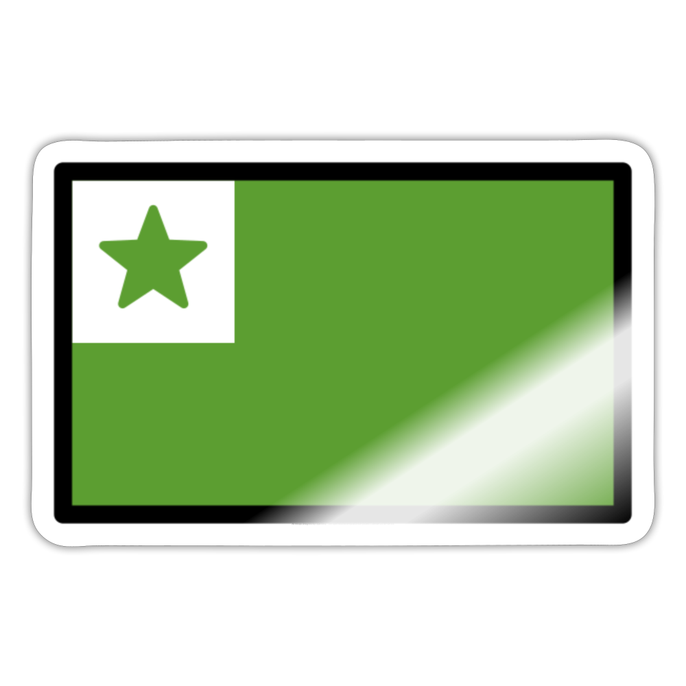 Esperanto Flag Moji Sticker - Emoji.Express - white glossy