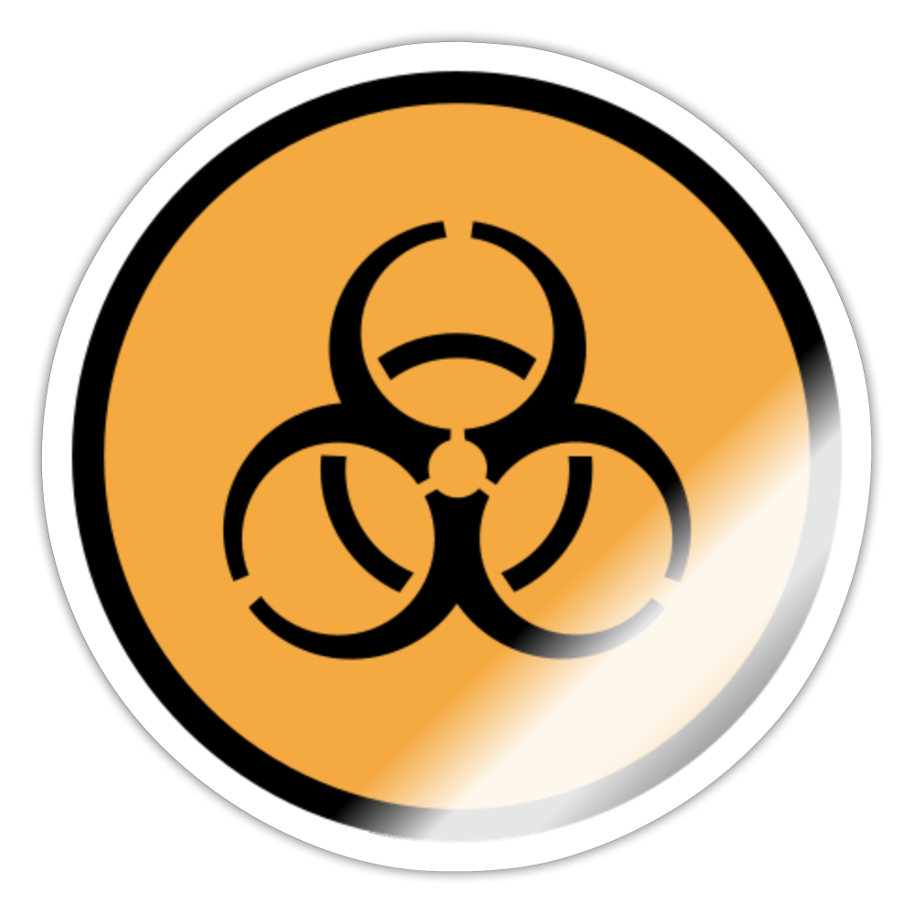 Biohazard Moji Sticker - Emoji.Express - white glossy