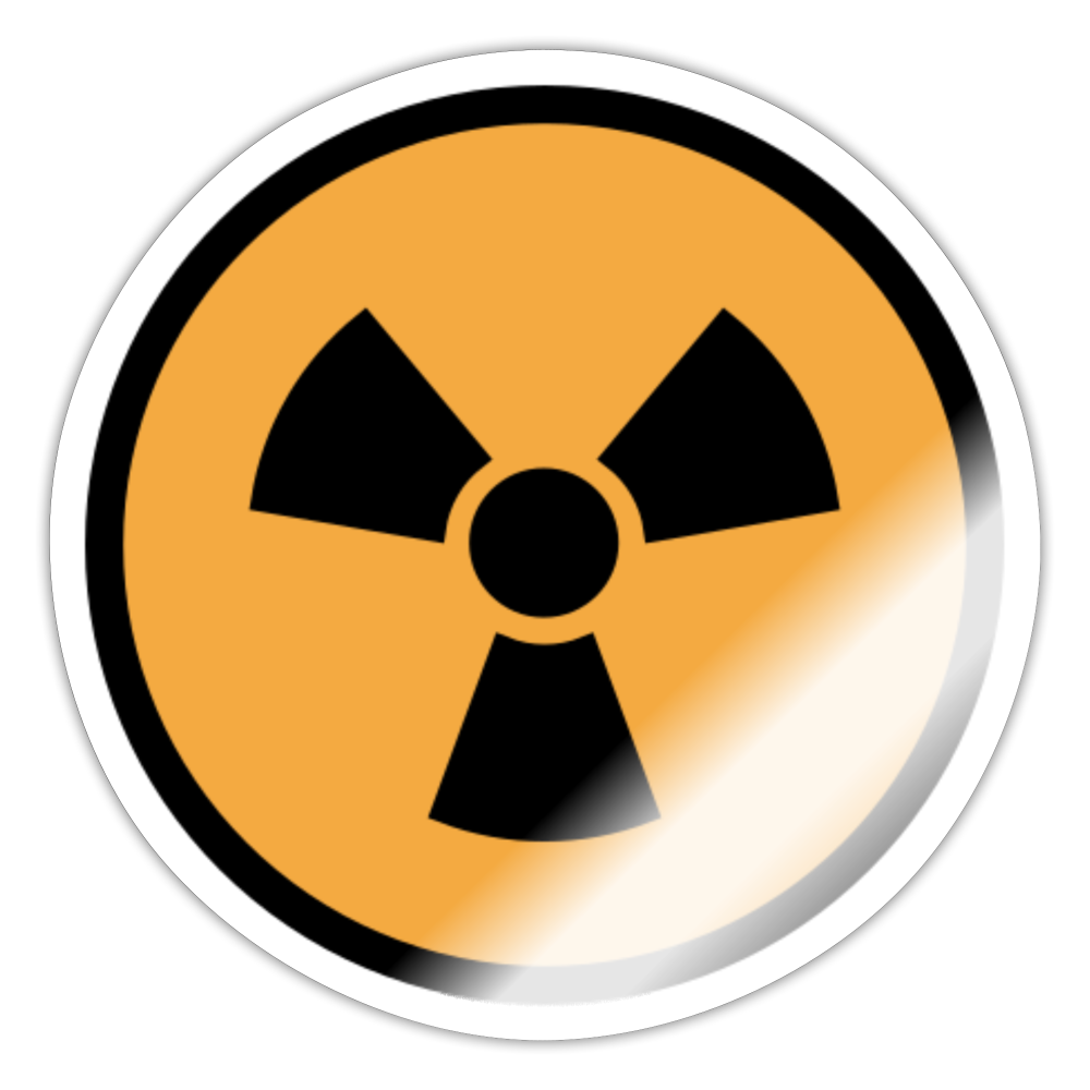Radioactive Moji Sticker - Emoji.Express - white glossy