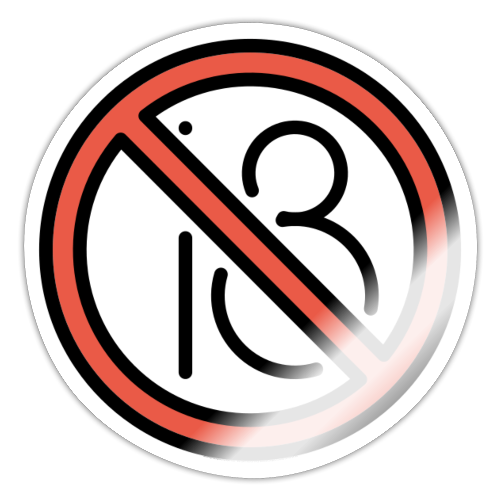 No One Under Eighteen Moji Sticker - Emoji.Express - white glossy