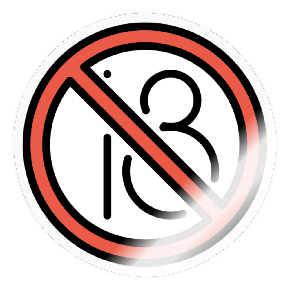 No One Under Eighteen Moji Sticker - Emoji.Express - transparent glossy