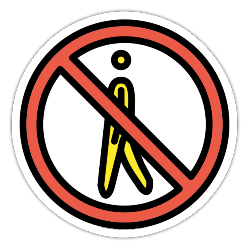 No Pedestrians Moji Sticker - Emoji.Express - white matte