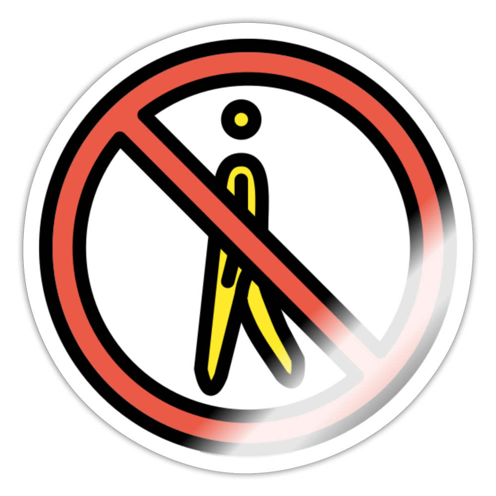 No Pedestrians Moji Sticker - Emoji.Express - white glossy