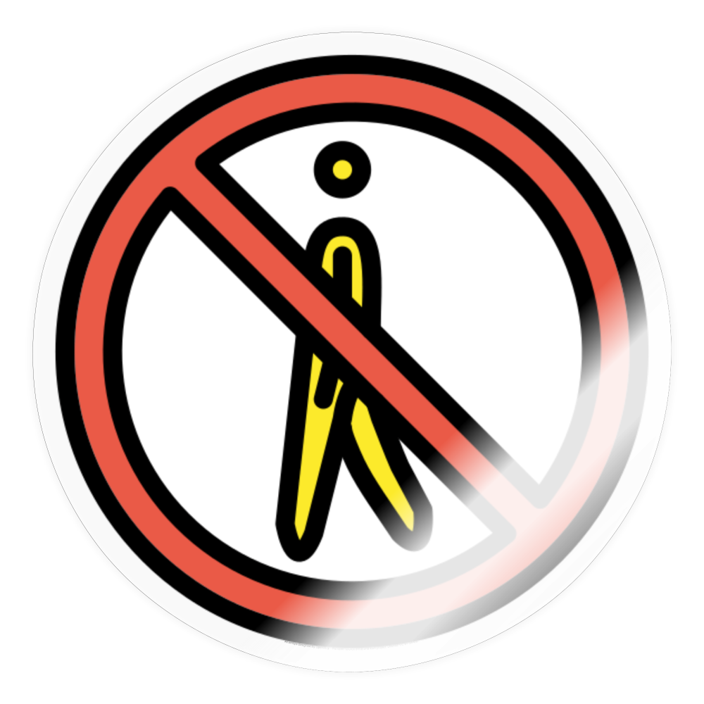 No Pedestrians Moji Sticker - Emoji.Express - transparent glossy