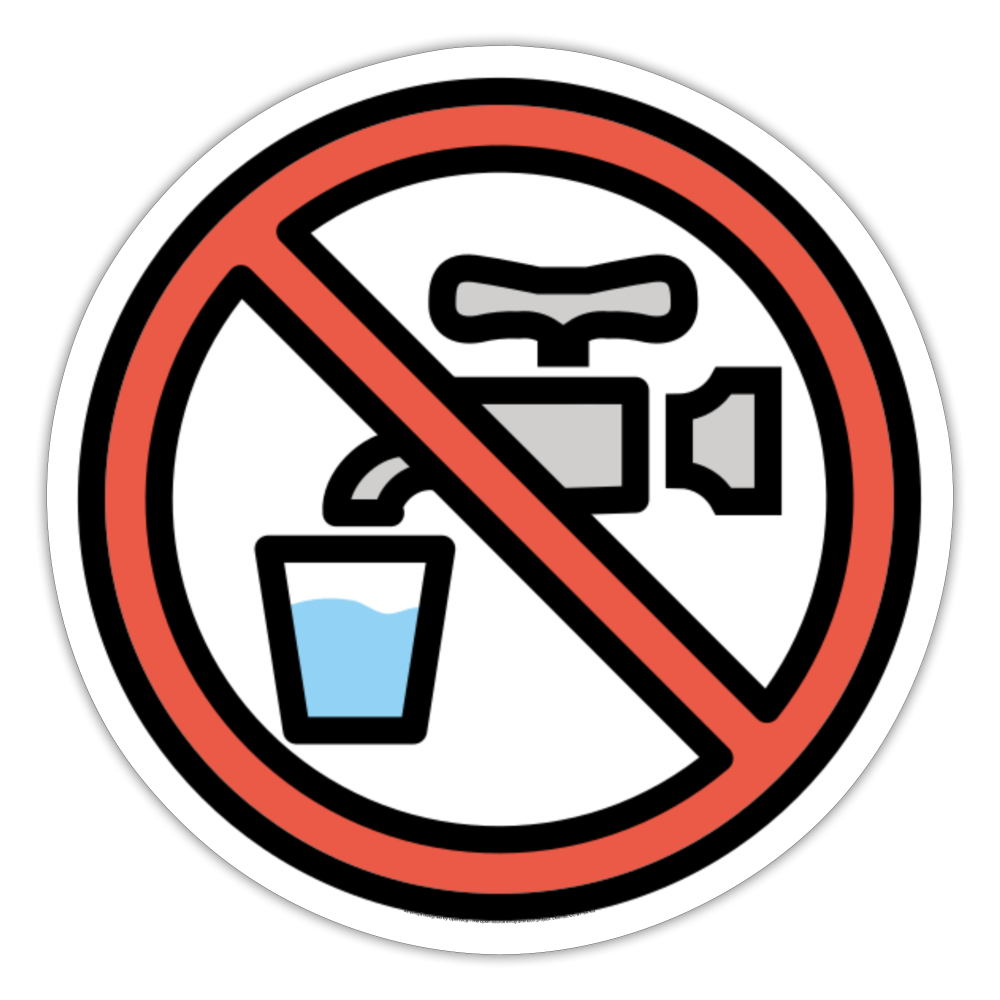 Non-Potable Water Moji Sticker - Emoji.Express - white matte