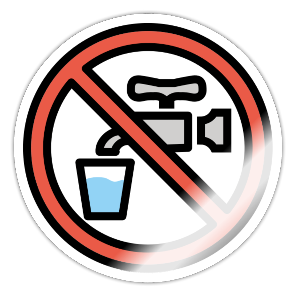 Non-Potable Water Moji Sticker - Emoji.Express - white glossy