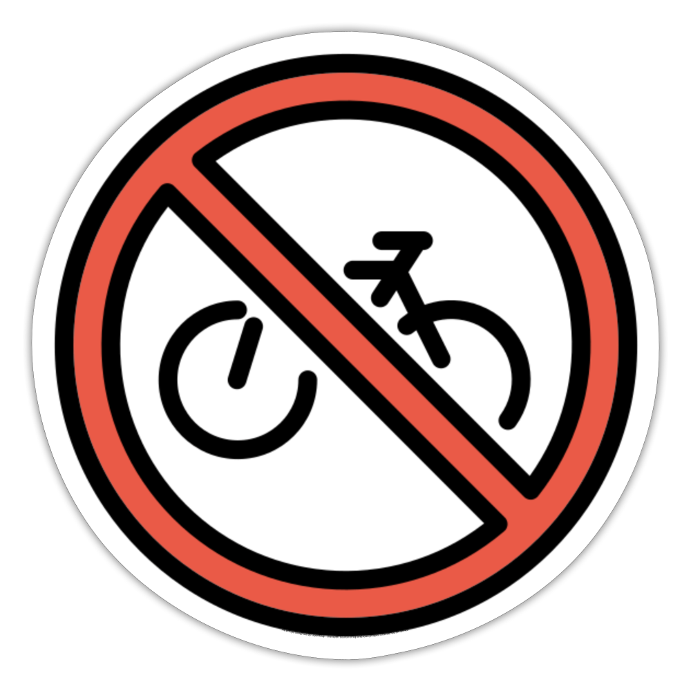No Bicycles Moji Sticker - Emoji.Express - white matte