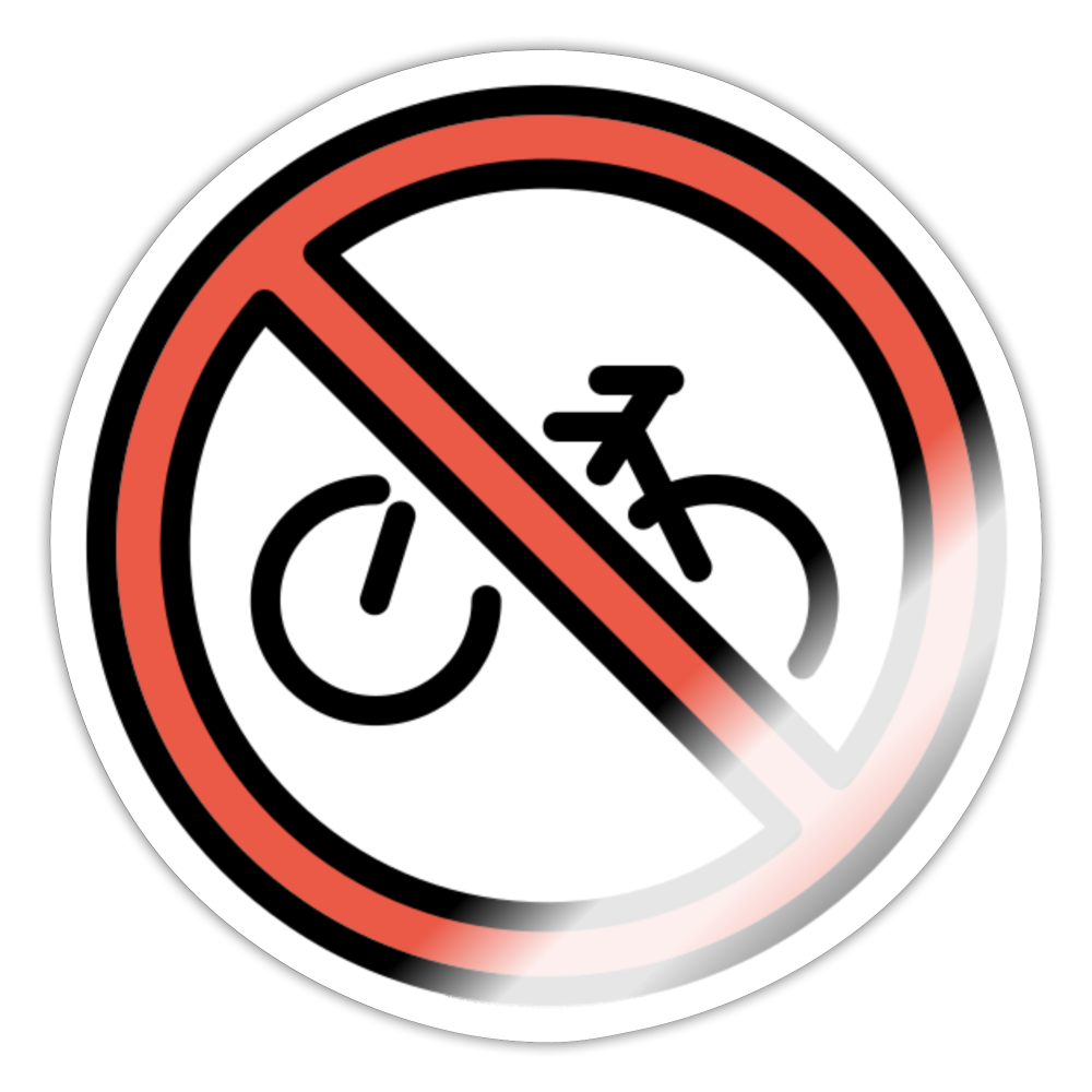 No Bicycles Moji Sticker - Emoji.Express - white glossy