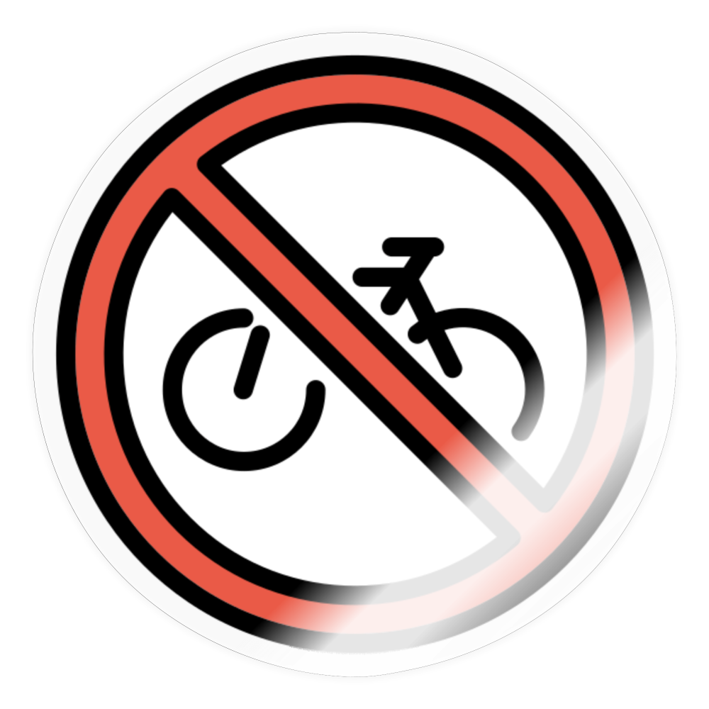 No Bicycles Moji Sticker - Emoji.Express - transparent glossy
