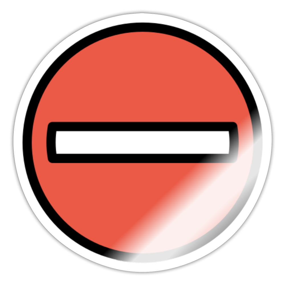 No Entry Moji Sticker - Emoji.Express - white glossy