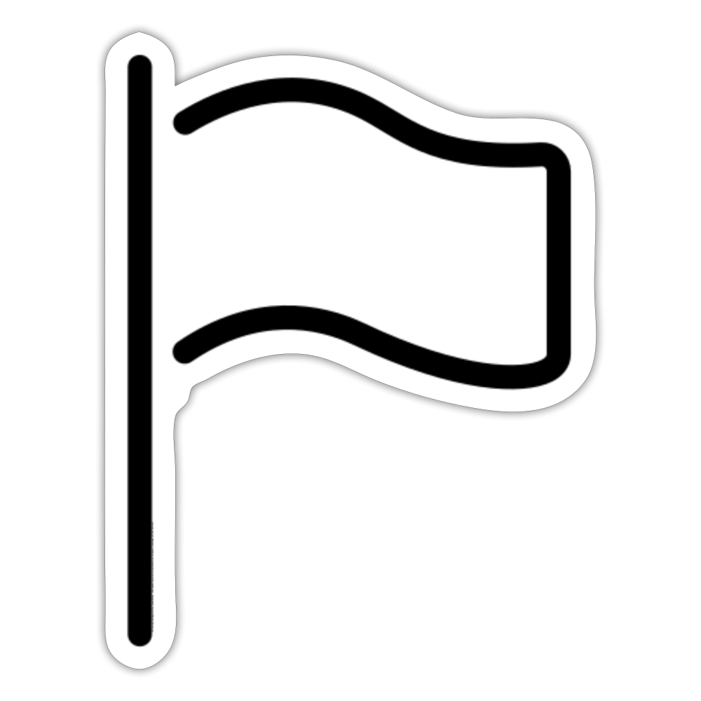 White Flag Moji Sticker - Emoji.Express - white matte