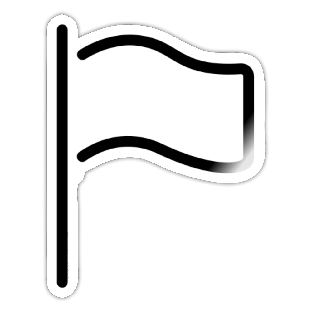 White Flag Moji Sticker - Emoji.Express - white glossy