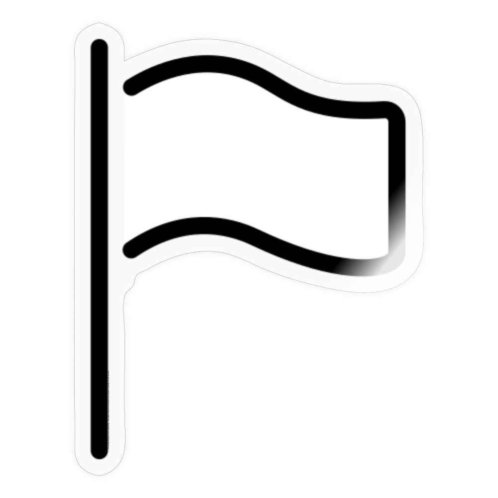 White Flag Moji Sticker - Emoji.Express - transparent glossy