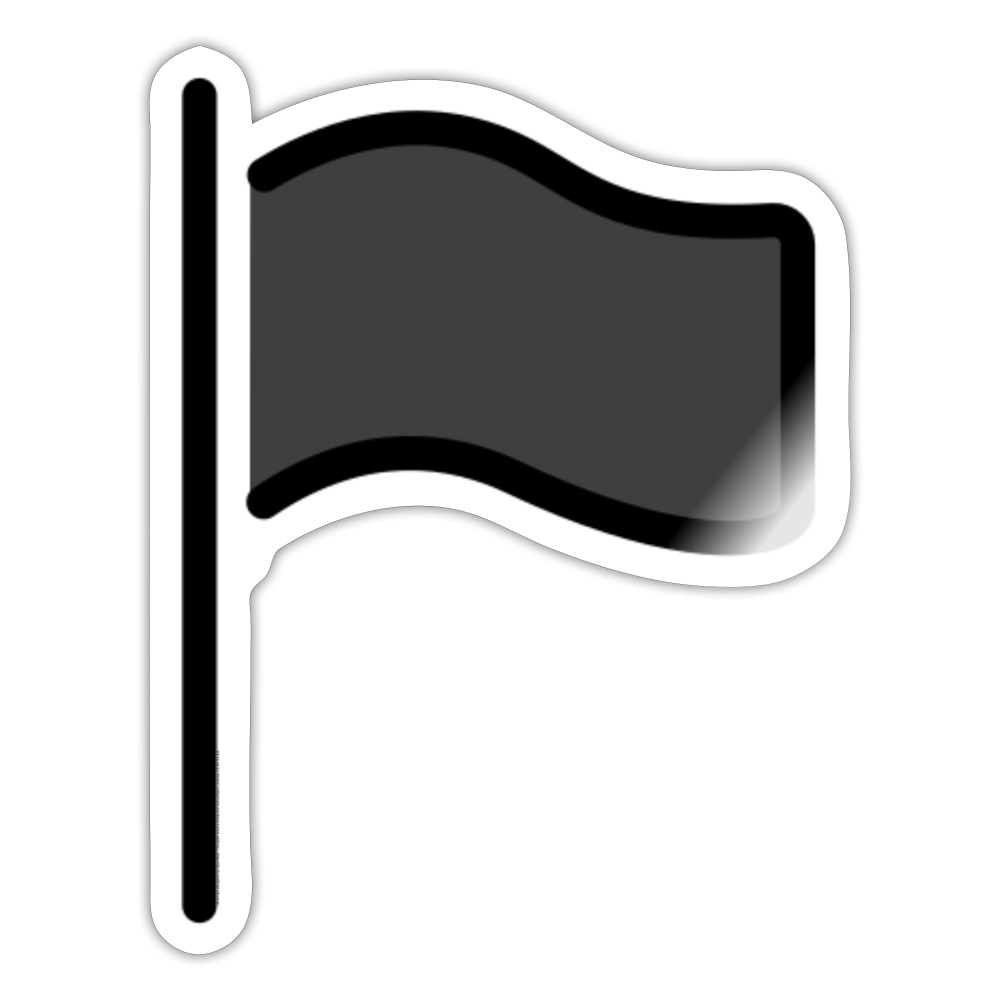 Black Flag Moji Sticker - Emoji.Express - white glossy