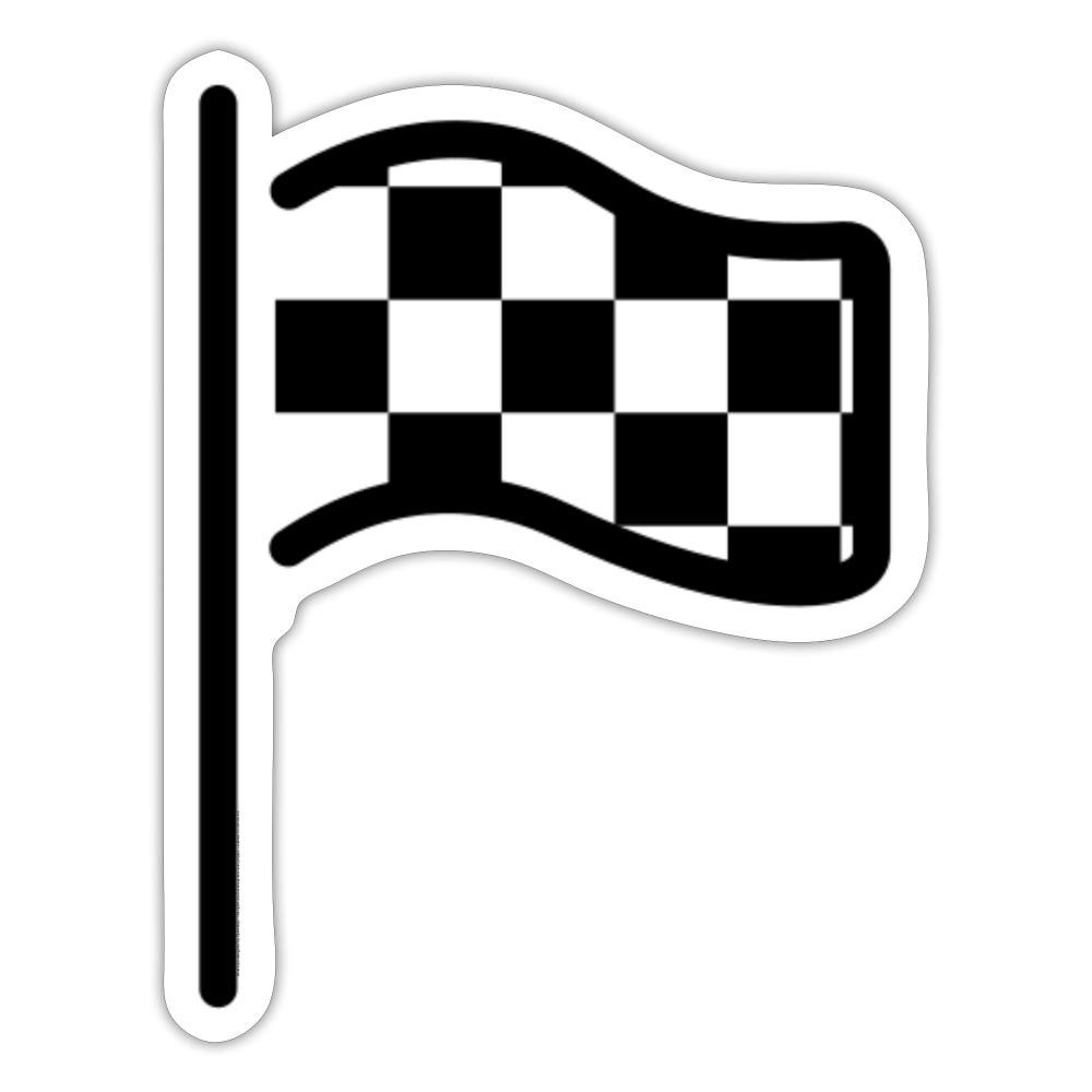 Chequered Flag Moji Sticker - Emoji.Express - white matte