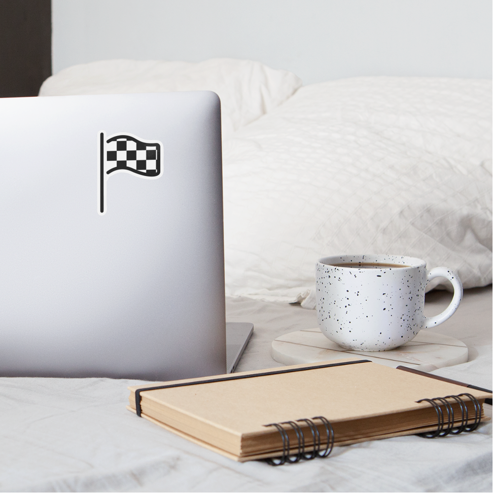 Chequered Flag Moji Sticker - Emoji.Express - white matte