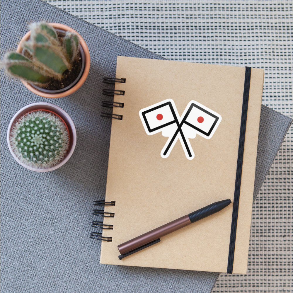 Crossed Flags Moji Sticker - Emoji.Express - white glossy