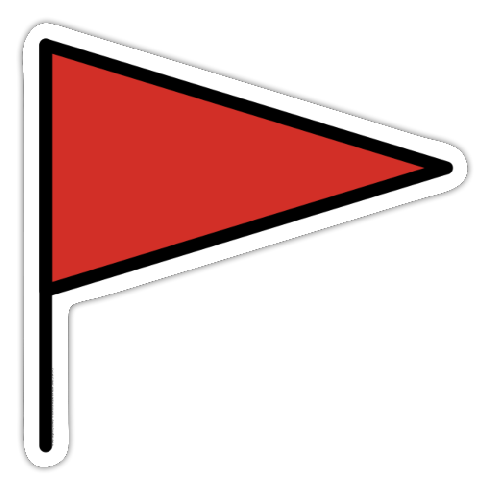 Triangular Flag Moji Sticker - Emoji.Express - white matte