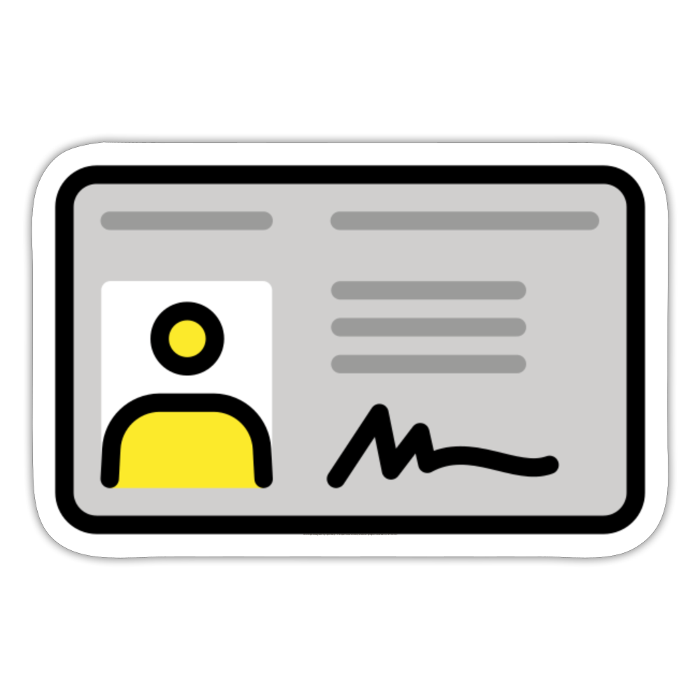 Identification Card Moji Sticker - Emoji.Express - white matte
