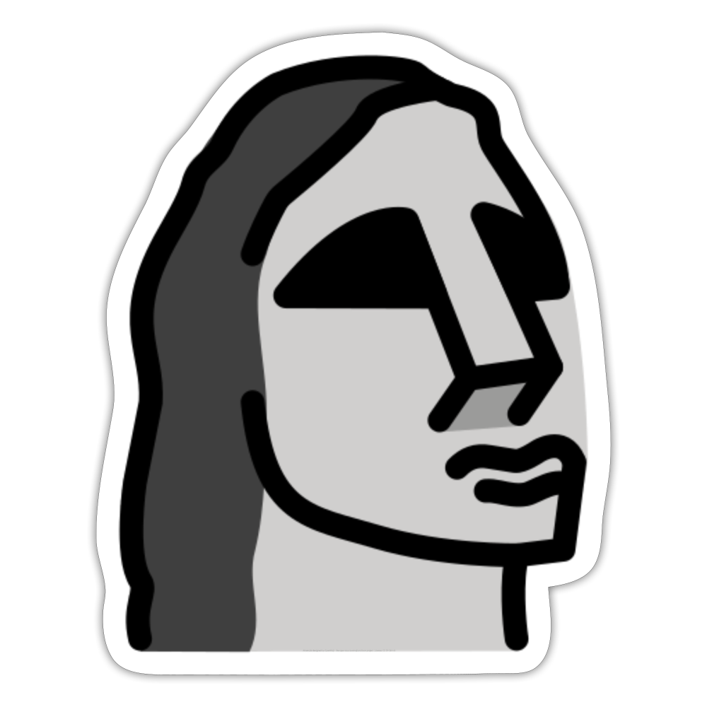 Moai Moji Sticker - Emoji.Express - white matte