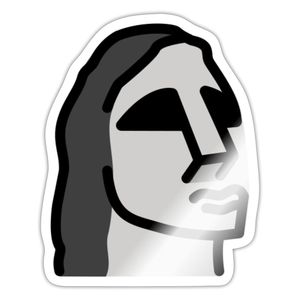 Moai Moji Sticker - Emoji.Express - white glossy