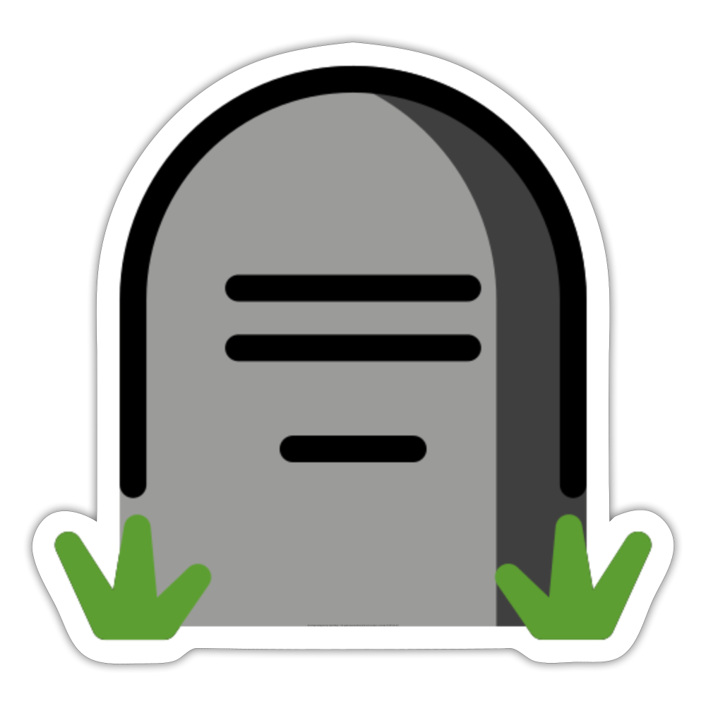 Headstone Moji Sticker - Emoji.Express - white matte