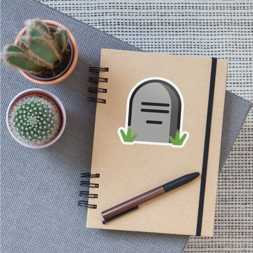 Headstone Moji Sticker - Emoji.Express - white matte