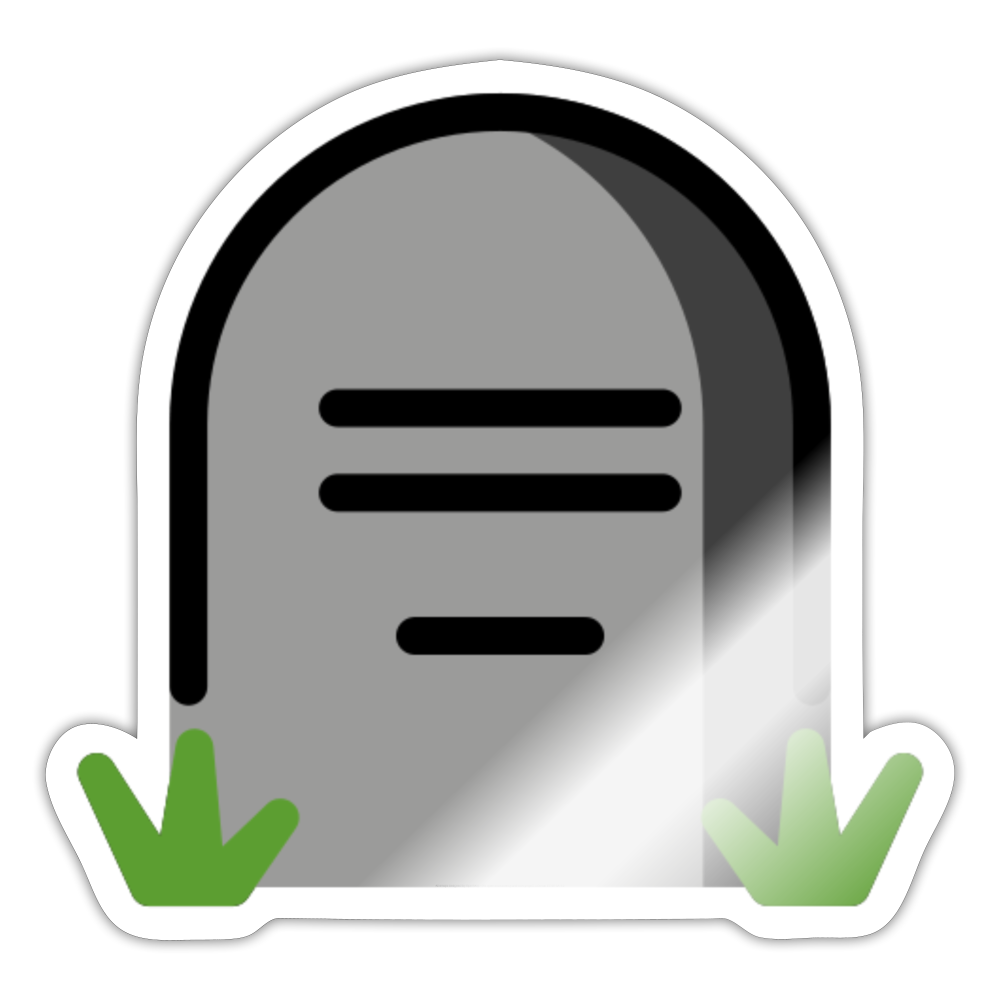 Headstone Moji Sticker - Emoji.Express - white glossy