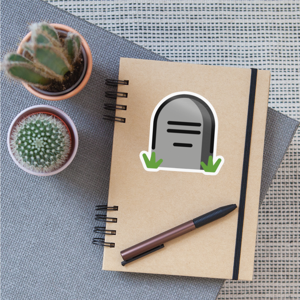 Headstone Moji Sticker - Emoji.Express - white glossy